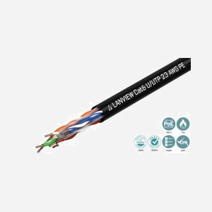 Câble réseau Lanview LVN122151 Cat6 U/UTP 305m noir pour transmission données haute vitesse - Miniature 2