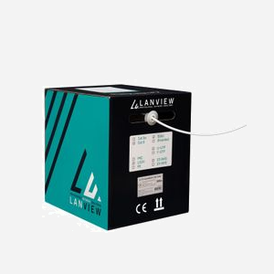 Câble réseau Lanview LVN122114 Cat6 U/UTP 305m blanc rond LSZH 4x2 conducteurs PE ISO/IEC 11801 - Miniature 2