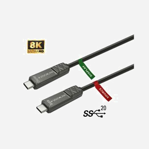 Câble optique Vivolink PROUSBCMM15OP USB-C vers USB-C 15m USB 3.2 Gen 2x2 20Gbps 8K 65W noir