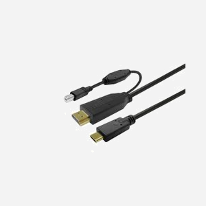 Câble Vivolink PROUSBCHDMIUSBB USB-C vers HDMI 4K et USB-B tactile USB 3.2 Gen 1 7.5m noir