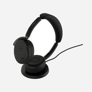 Casque sans fil Jabra Evolve3 65 Flex Bluetooth USB Type-C réduction de bruit adaptative IA arceau pliable noir - Miniature 2