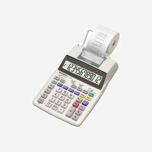 Calculatrice imprimante Sharp EL-1750V 12 chiffres impression ruban 2 lpm alimentation AC/Batterie - Miniature 1