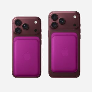 Porte-cartes Apple en tissage fin avec MagSafe pour iPhone coloris Magenta capacité 3 cartes compatible Localiser - Miniature 5