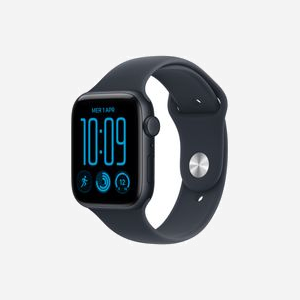 Apple Watch SE 3ème génération OLED 44mm 368x448 pixels écran tactile 5G GPS WiFi boîtier aluminium bleu marine