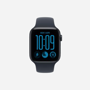 Apple Watch SE 3ème génération OLED 44mm 368x448 pixels écran tactile 5G GPS WiFi boîtier aluminium bleu marine - Miniature 2