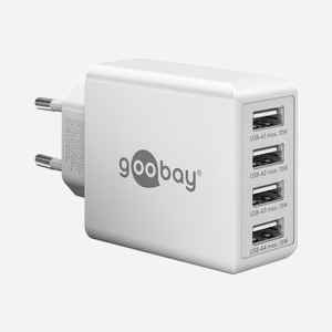 Chargeur secteur Goobay 44962 universel 4 ports USB 2.0 5V 3A 100-240V pour appareils mobiles blanc - Miniature 1