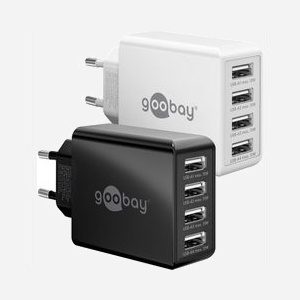Chargeur secteur Goobay 44962 universel 4 ports USB 2.0 5V 3A 100-240V pour appareils mobiles blanc - Miniature 2