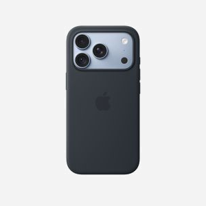 Coque Apple en silicone avec MagSafe pour iPhone 18 Pro doublure microfibre compatible Commande appareil photo Bleu marine