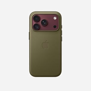 Coque Apple en tissage technique avec MagSafe pour iPhone 18 Pro coloris Olive en polyester recyclé avec boutons aluminium - Miniature 2
