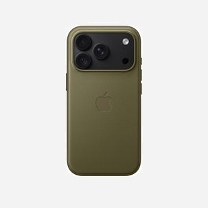 Coque Apple en tissage technique avec MagSafe pour iPhone 18 Pro coloris Olive en polyester recyclé avec boutons aluminium - Miniature 4