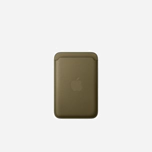 Porte-cartes Apple en tissage fin avec MagSafe pour iPhone capacité 3 cartes compatible Localiser coloris Olive sombre