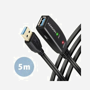 Câble extension USB actif Axagon ADR-305 USB 3.2 Gen 1 Type-A mâle vers Type-A femelle 5m 5Gbit/s noir - Miniature 1