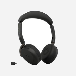 Casque sans fil Jabra Evolve3 65 Flex Bluetooth USB Type-C réduction de bruit adaptative IA arceau pliable noir - Miniature 2