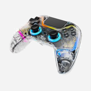 Manette de jeu Deltaco Gaming GAM-169-T Bluetooth/USB multiplateforme Android iOS Nintendo Switch PC PS4 batterie 1000mAh transparente - Miniature 2