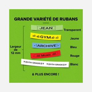 Cartouche DYMO LetraTag S0721660 ruban plastique 12mm x 4m noir sur blanc pour étiqueteuse LetraTag - Miniature 3
