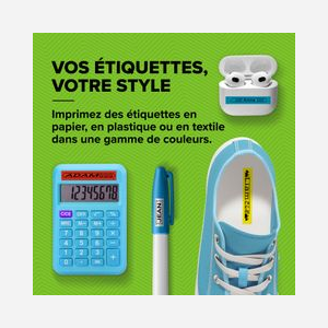 Cartouche DYMO LetraTag S0721660 ruban plastique 12mm x 4m noir sur blanc pour étiqueteuse LetraTag - Miniature 5