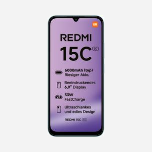 Smartphone Xiaomi Redmi 15C 6.9" 5G MediaTek Dimensity 6300 4GB LPDDR4X 128GB Double caméra 50MP 6000mAh vert - Miniature 2