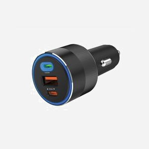 Chargeur voiture Sandberg 3in1 130W USB-C PD 100W avec double port USB-C et USB-A pour smartphone tablette ordinateur - Miniature 3