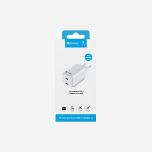 Chargeur Sandberg AC Dual USB-C PD 65W 2 ports charge rapide pour ordinateurs portables et smartphones EU - Miniature 2