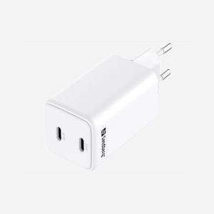 Chargeur Sandberg AC Dual USB-C PD 65W 2 ports charge rapide pour ordinateurs portables et smartphones EU - Miniature 3