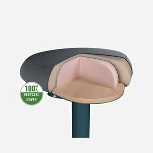 Tabouret ergonomique Leitz Ergo Active 65440089 forme selle réglable 47-64cm mousse double densité gris avec base antidérapante - Miniature 2