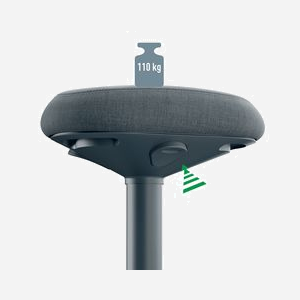 Tabouret ergonomique Leitz Ergo Active 65440089 forme selle réglable 47-64cm mousse double densité gris avec base antidérapante - Miniature 3