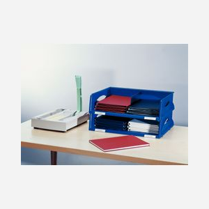 Corbeille à courrier Leitz Sorty 52320035 format A3 paysage modulable 2 compartiments avec intercalaire et poignées - Miniature 2
