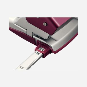 Perforateur Leitz NeXXt 5006 capacité 30 feuilles construction métallique rouge et argent avec poignée ergonomique - Miniature 2