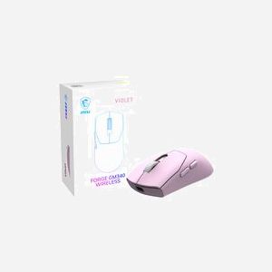 Souris gaming MSI Forge GM340 Wireless ambidextre optique 12000 DPI RF sans fil Bluetooth 6 boutons violet