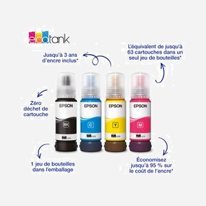 Imprimante multifonction Epson EcoTank ET-4900 jet d'encre couleur A4 5760x1200 DPI WiFi avec fax noir - Miniature 3