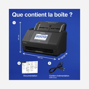 Scanner Epson WorkForce ES-590W A4 600x600 DPI recto-verso automatique WiFi 100 feuilles ReadyScan LED noir - Miniature 3