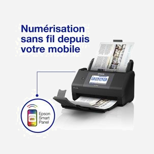 Scanner Epson WorkForce ES-590W A4 600x600 DPI recto-verso automatique WiFi 100 feuilles ReadyScan LED noir - Miniature 4