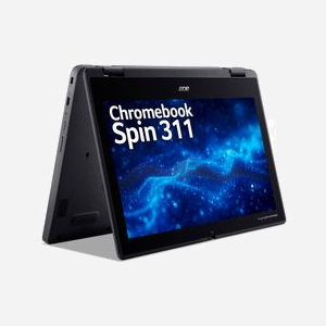 Acer Chromebook Spin 311 R724T MediaTek Kompanio 528 8GB LPDDR4x 64GB eMMC 11.6" HD tactile Wi-Fi 6 ChromeOS noir - Miniature 1