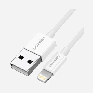 Câble Ugreen USB 2.0 Type-A vers Lightning 1m 5V/2.4A compatible iPhone iPad blanc référence 20728 - Miniature 1
