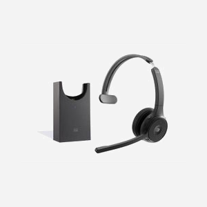 Casque Cisco HS-WL-721-BUNAS-C sans fil Bluetooth arceau bureau centre d'appels portée 65m avec socle de chargement noir