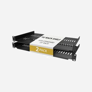 StarTech.com Lot de 2 Étagères Rack 1U Ventilées 19 pouces Cantilever 25cm Profondeur Acier 20kg Capacité - Miniature 1