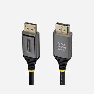 Câble StarTech.com DisplayPort 2.1 DP80 50cm certifié VESA UHBR20 10K/8K 60Hz 16K avec DSC 1.2a blindé
