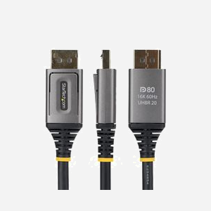 Câble StarTech.com DisplayPort 2.1 DP80 50cm certifié VESA UHBR20 10K/8K 60Hz 16K avec DSC 1.2a blindé - Miniature 3