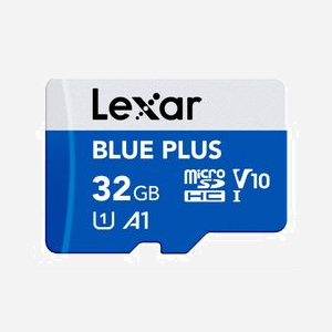 Carte mémoire Lexar BLUE PLUS 32GB MicroSDXC UHS-I U1 V10 100MB/s lecture avec adaptateur SD bleu