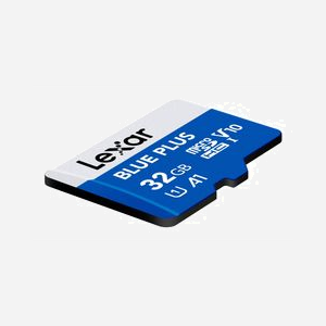 Carte mémoire Lexar BLUE PLUS 32GB MicroSDXC UHS-I U1 V10 100MB/s lecture avec adaptateur SD bleu - Miniature 3