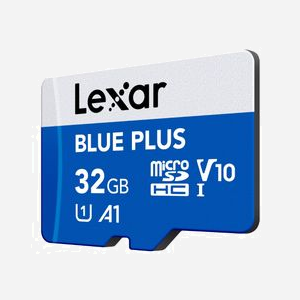 Carte mémoire Lexar BLUE PLUS 32GB MicroSDXC UHS-I U1 V10 100MB/s lecture avec adaptateur SD bleu - Miniature 4