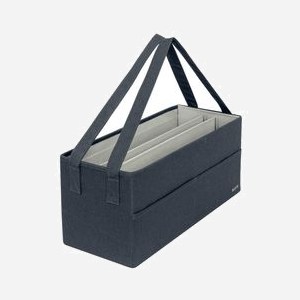 Boîte de rangement Leitz 64440089 en tissu gris 3 compartiments pour ordinateur portable 18" avec poignées