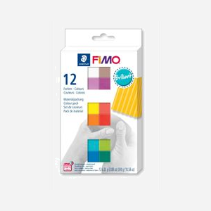 Coffret Staedtler FIMO Soft 12 demi-blocs 25g couleurs brillantes pâte à modeler polymère réf. 8023-C12-2