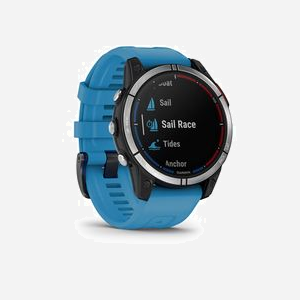 Montre GPS marine Garmin quatix 7 écran tactile MIP 1.3" 260x260 pixels boîtier 47mm bracelet silicone bleu WiFi - Miniature 3