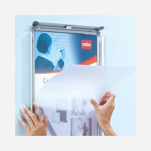 Porte-affiche mural Nobo A4 cadre aluminium clipsable résistant intempéries usage intérieur extérieur - Miniature 5