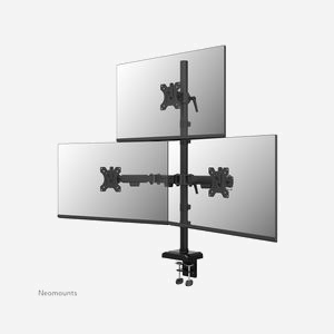 Neomounts DS60-600BL2-1 Bras triple moniteur 10-32" Full Motion VESA 75x75/100x100mm charge 9kg par écran avec colonne
