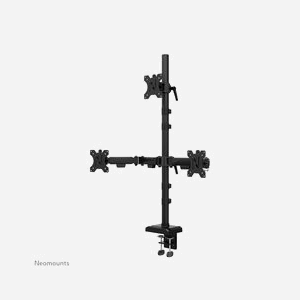 Neomounts DS60-600BL2-1 Bras triple moniteur 10-32" Full Motion VESA 75x75/100x100mm charge 9kg par écran avec colonne - Miniature 2