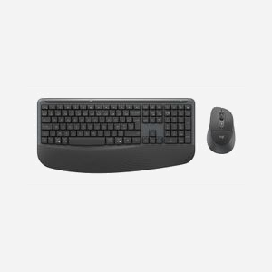 Clavier Logitech Signature Comfort MK880 for Business AZERTY français sans fil USB + Bluetooth avec souris graphite - Miniature 4