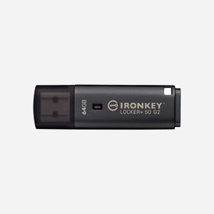 Clé USB Kingston IronKey Locker+ 50 G2 64GB chiffrement AES-256 FIPS 197 avec protection BadUSB et multi-mots de passe
