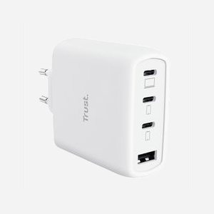 Chargeur Trust Maxo 65W GaN 3x USB-C 1x USB-A charge rapide universelle avec câble 2m blanc - Miniature 3
